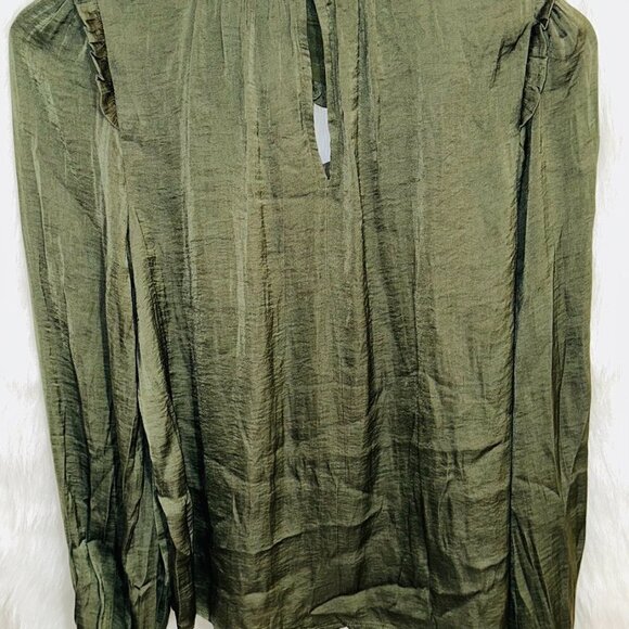 BLOUSE SKIES ARE BLUE PEEK A BOO - OLIVE -XS- NEW WITH TAG - Picture 8 of 15